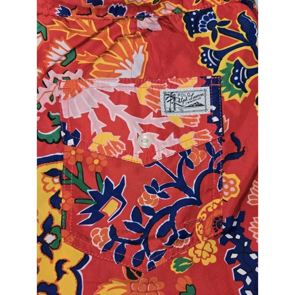 Mens Polo Ralph Lauren Floral Print Swim Swimming Shorts 32x4 Lightweight